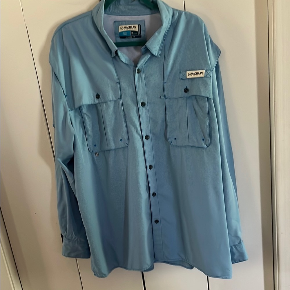 Magellan Outdoors Green Checkered Shirt